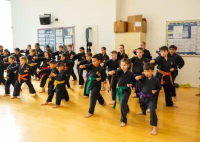 Image of a group of children in a karate class